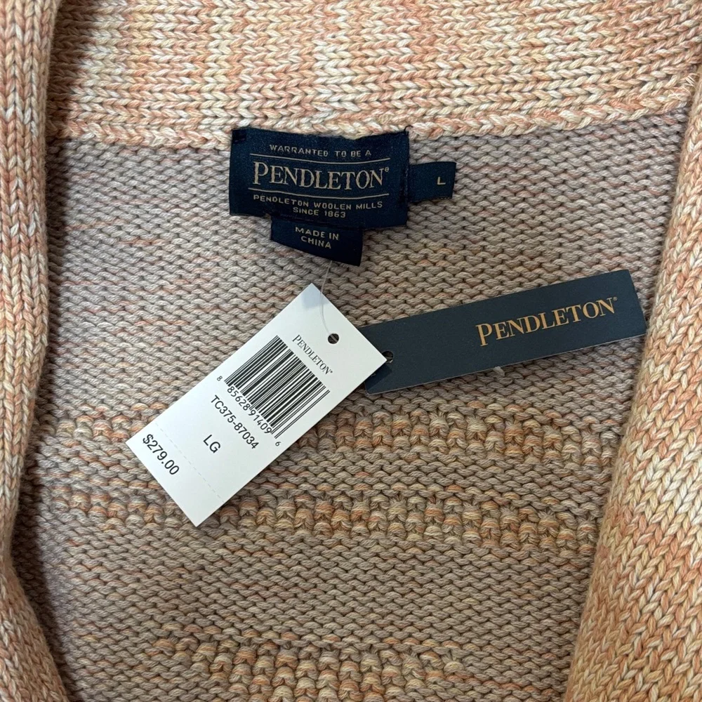 Pendleton Gradient Knit Cardigan in Beige and Rust - Picture 2 of 5